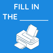 An icon for a fill in the blank worksheet maker.